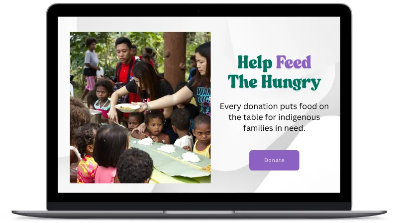 Free WordPress Websites for Philippine Non-Profits 1 Sample landing page on laptop for non-profit organization