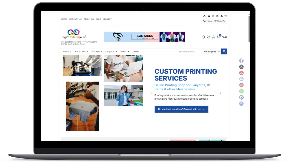 Hire a VA | Portfolio +63 Philippines 2 WordPress website portfolio for DigitalPrinting.Ph online printshop